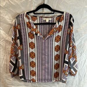 Miami Black and White Graphic Relaxed Blouse